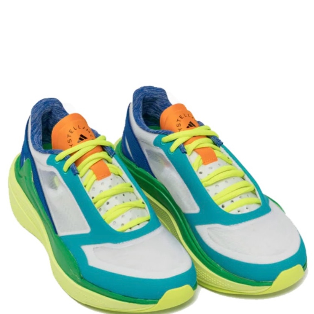 adidas Women's Sneakers in White, Blue, and Lime